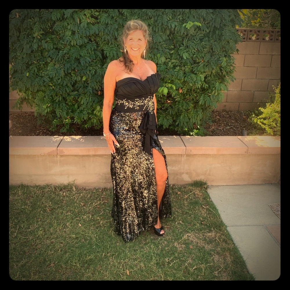Sequin black evening gown